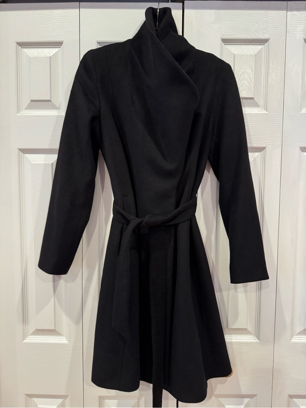 Cole Haan Signature Slick Wool Blend Wrap Coat